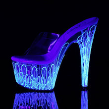 Load image into Gallery viewer, ADORE-701UVL 7&quot; Heel Clear and Neon White Strippers Sandals