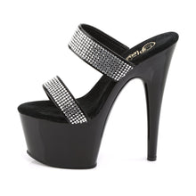 Load image into Gallery viewer, ADORE-702-2 Pleaser 7&quot; Heel Black Strippers Platform Sandals