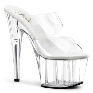 ADORE-702 Pleaser 7" Heel Clear Strippers Platform Sandals