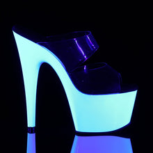 Load image into Gallery viewer, ADORE-702UV 7&quot; Heel Clear Neon White Pole Dancing Shoes