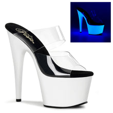 Load image into Gallery viewer, ADORE-702UV 7&quot; Heel Clear Neon White Pole Dancing Shoes