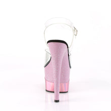 Load image into Gallery viewer, ADORE-708-2HGM 7&quot; Clear Baby Pink Glitter Pole Dancer Shoes