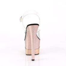 Load image into Gallery viewer, ADORE-708-2HGM 7&quot; Heel Clear Rose Gold Glitter Pole Shoes