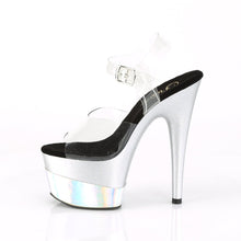 Load image into Gallery viewer, ADORE-708-2HGM 7&quot; Heel Clear Silver Glitter Pole Dance Shoes