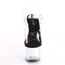 Load image into Gallery viewer, ADORE-708 Pleaser 7&quot; Heel Clear and Black Pole Dancing Shoes