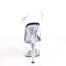 Load image into Gallery viewer, ADORE-708 Pleaser 7&quot; Heel Clear and Black Pole Dancing Shoes