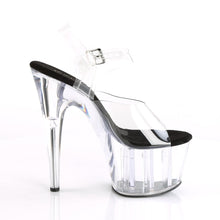 Load image into Gallery viewer, ADORE-708 Pleaser 7&quot; Heel Clear and Black Pole Dancing Shoes