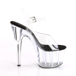 ADORE-708 Pleaser 7" Heel Clear and Black Pole Dancing Shoes