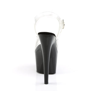 ADORE-708 Pleaser 7" Heel Clear and Black Pole Dancing Shoes