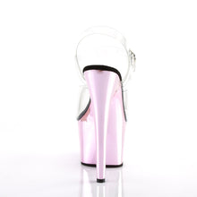 Load image into Gallery viewer, ADORE-708 7&quot; Heel Clear &amp; Baby Pink Chrome Pole Dancer Shoes