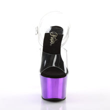 Load image into Gallery viewer, ADORE-708 7&quot; Heel Clear Purple Chrome Pole Dancer Sandals