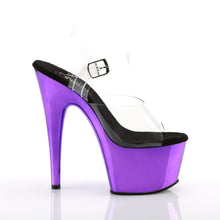 Load image into Gallery viewer, ADORE-708 7&quot; Heel Clear Purple Chrome Pole Dancer Sandals