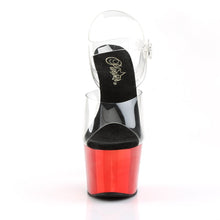 Load image into Gallery viewer, ADORE-708 7&quot; Heel Clear and Red Chrome Sexy Sandals