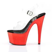 Load image into Gallery viewer, ADORE-708 7&quot; Heel Clear and Red Chrome Sexy Sandals