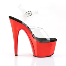 Load image into Gallery viewer, ADORE-708 7&quot; Heel Clear and Red Chrome Sexy Sandals