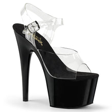 Load image into Gallery viewer, ADORE-708 Pleaser 7&quot; Heel Clear and Black Pole Dancing Shoes