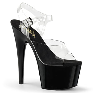 ADORE-708 Pleaser 7" Heel Clear and Black Pole Dancing Shoes