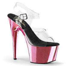 Load image into Gallery viewer, ADORE-708 7&quot; Heel Clear &amp; Baby Pink Chrome Pole Dancer Shoes