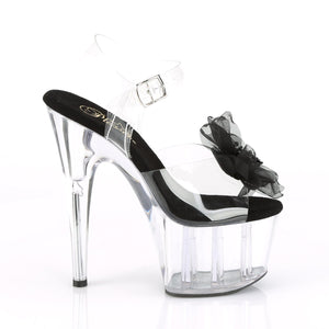 ADORE-708BFL 7 Inch Heel Clear and Black Pole Dancing Shoes