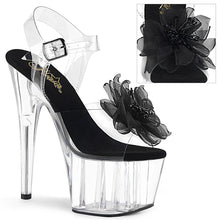 Load image into Gallery viewer, ADORE-708BFL 7 Inch Heel Clear and Black Pole Dancing Shoes