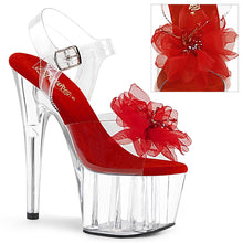 Load image into Gallery viewer, ADORE-708BFL 7&quot; Heel Clear and Red Pole Dancing Shoes