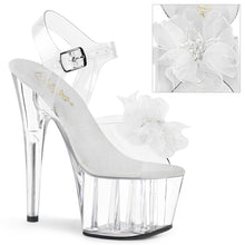 Load image into Gallery viewer, ADORE-708BFL 7 Inch Heel Clear and White Pole Dancing Shoes