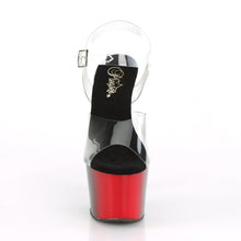 Load image into Gallery viewer, ADORE-708BR 7&quot; Heel Clear/Red-Black Pole Dancer Shoes