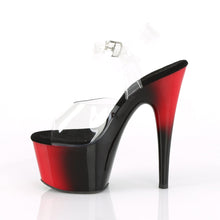 Load image into Gallery viewer, ADORE-708BR 7&quot; Heel Clear/Red-Black Pole Dancer Shoes