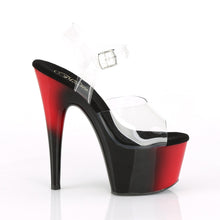 Load image into Gallery viewer, ADORE-708BR 7&quot; Heel Clear/Red-Black Pole Dancer Shoes