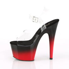 Load image into Gallery viewer, ADORE-708BR-H 7&quot; Heel Clear Black Red Strippers Sexy Shoes