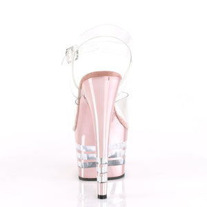 ADORE-708CHLN 7" Heel Clear Rose Gold Stripper Sexy Shoes