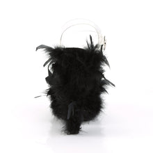 Load image into Gallery viewer, ADORE-708F 7&quot; Heel Clear Black Marabou Feather Sexy Shoes