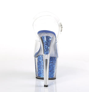 ADORE-708G Sexy Clear Royal Blue Glitter Inserts Sexy Shoes