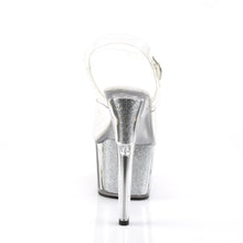 Load image into Gallery viewer, ADORE-708G Pleaser Sexy 7&quot; Heel Clear Silver Glitter Shoes