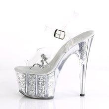 Load image into Gallery viewer, ADORE-708GTG Sexy 7&quot; Heel Clear Silver Glitter Sexy Shoes