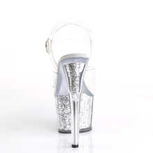 Load image into Gallery viewer, ADORE-708GTG Sexy 7&quot; Heel Clear Silver Glitter Sexy Shoes