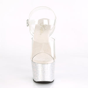 ADORE-708HB Sexy 7" Heel Clear Silver Hologram Sexy Shoes