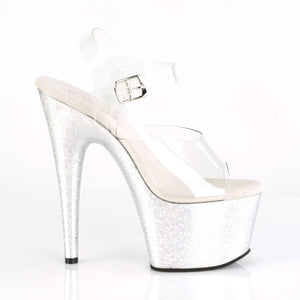 ADORE-708HB Sexy 7" Heel Clear Silver Hologram Sexy Shoes