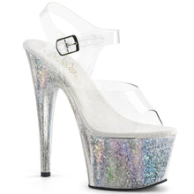 Load image into Gallery viewer, ADORE-708HB Sexy 7&quot; Heel Clear Silver Hologram Sexy Shoes