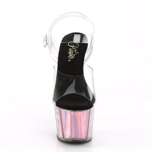 ADORE-708HGI Sexy 7" Heel Clear and Pink Pole Dancing Shoes