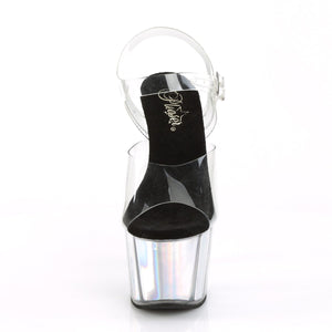 ADORE-708HGI Sexy 7" Heel Clear Silver Hologram Sexy Shoes