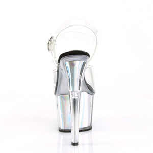 ADORE-708HGI Sexy 7" Heel Clear Silver Hologram Sexy Shoes