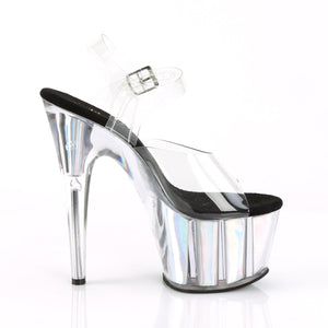 ADORE-708HGI Sexy 7" Heel Clear Silver Hologram Sexy Shoes