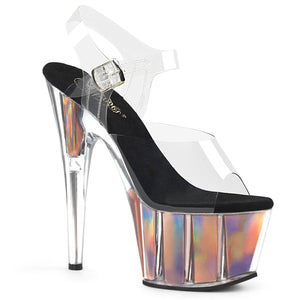 ADORE-708HGI Pleaser Sexy 7 Inch Clear Rose Gold Sexy Shoes