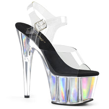 Load image into Gallery viewer, ADORE-708HGI Sexy 7&quot; Heel Clear Silver Hologram Sexy Shoes