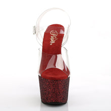 Load image into Gallery viewer, ADORE-708HMG Sexy 7 Inch Heel Burgundy Glitter Sexy Shoes