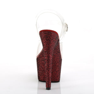 ADORE-708HMG Sexy 7 Inch Heel Burgundy Glitter Sexy Shoes