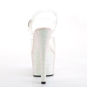 ADORE-708HMG Sexy 7" Heel Clear Opal Glitter Pole Shoes