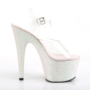 ADORE-708HMG Sexy 7" Heel Clear Opal Glitter Pole Shoes