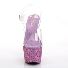 Load image into Gallery viewer, ADORE-708HMG Sexy 7&quot; Heel Clear Purple Glitter Pole Shoes